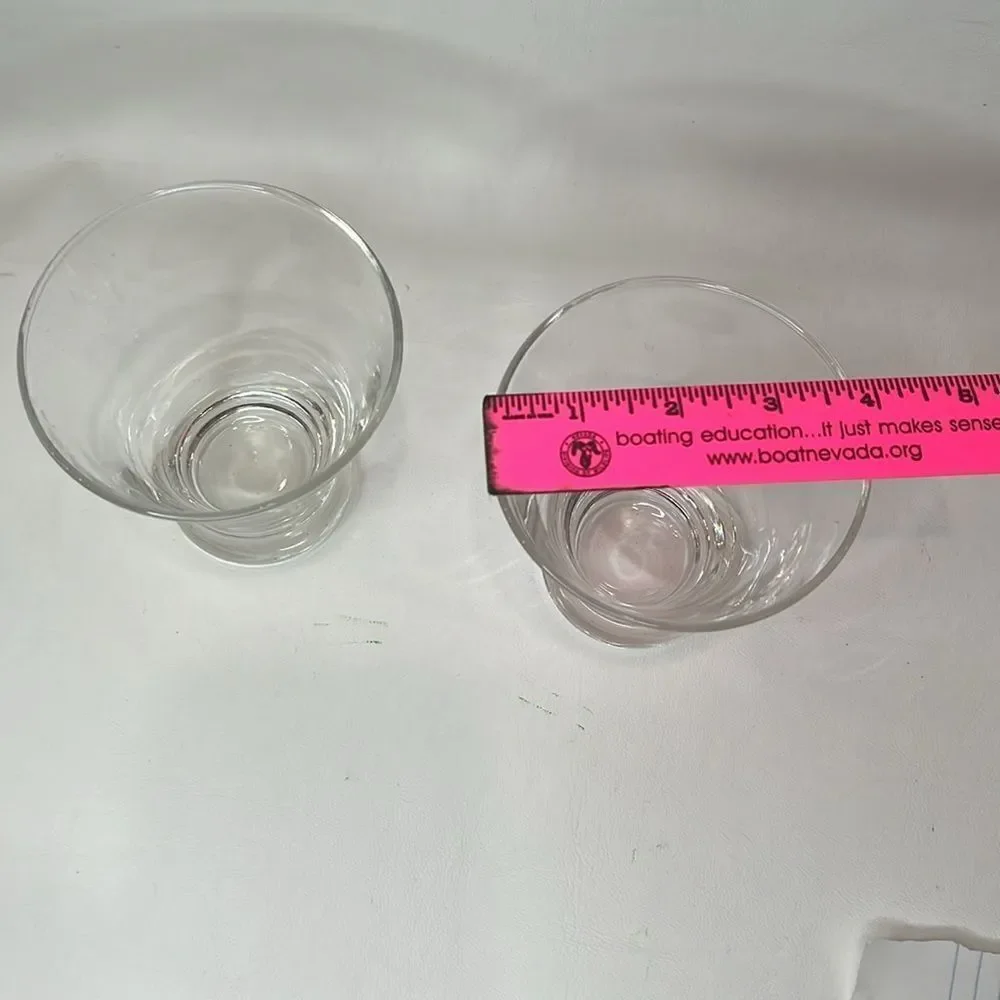 Baileys Rock Glass 8 Oz Each 4 1/4 In Tall 3 3/4 Round Set 2 Liquor Bar Cocktail